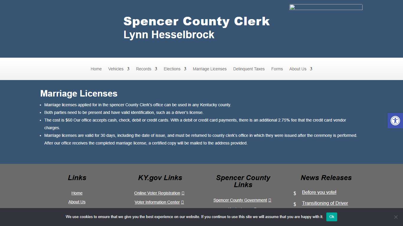 Marriage Licenses - Spencer County Clerk